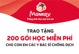 200 gói học Monkey miễn phí được trao tặng cho con em y bác sĩ Công đoàn Y tế tỉnh Nghệ An