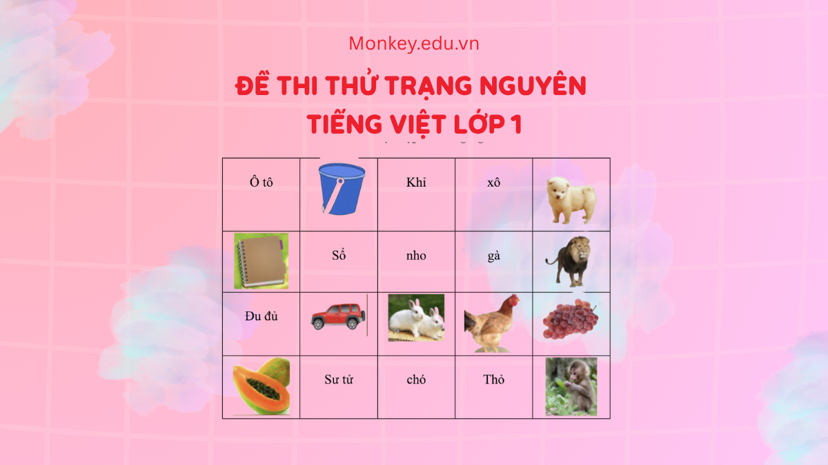 Bộ đề thi thử trạng nguyên tiếng Việt lớp 1 năm 2025 [ĐẦY ĐỦ]